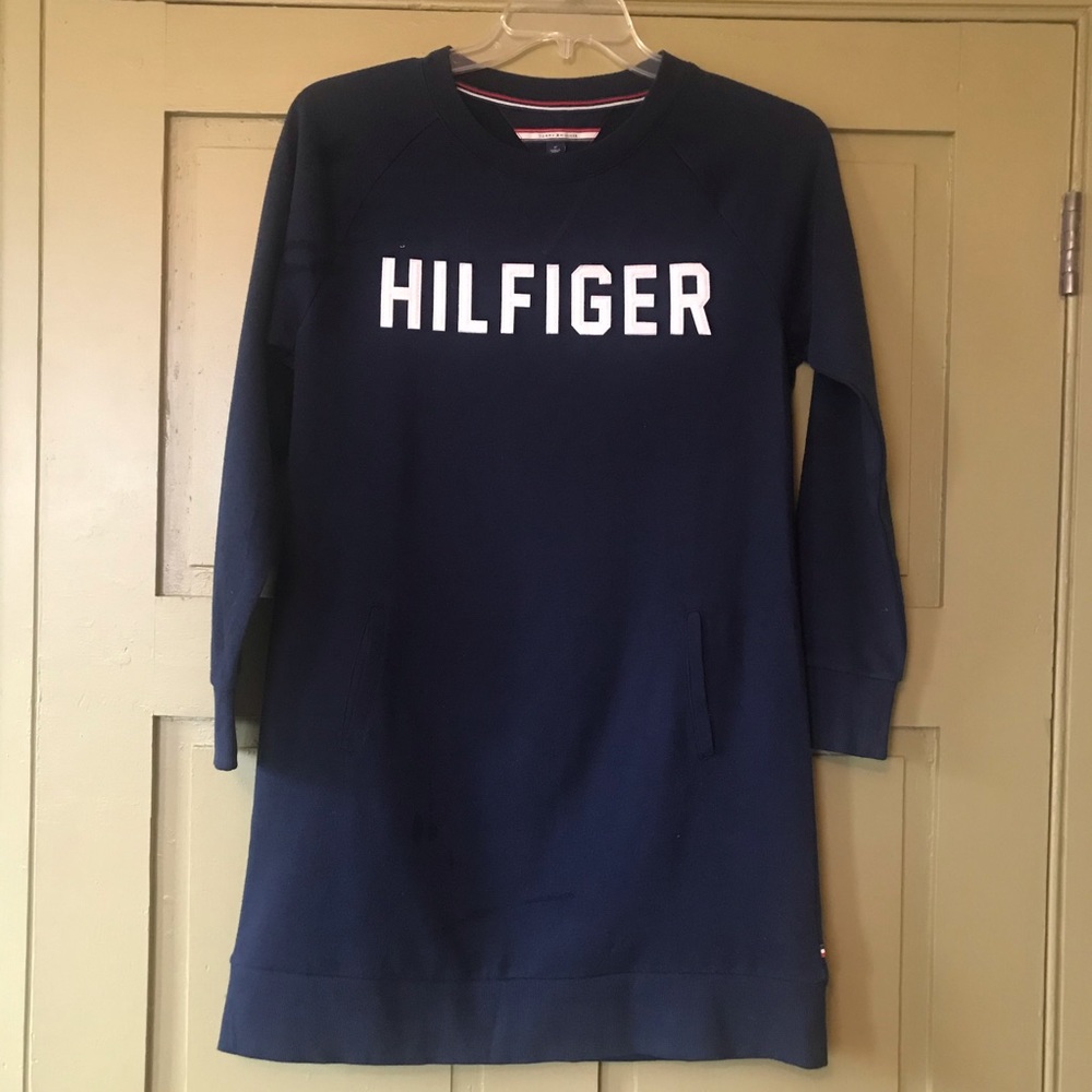 Long sleeve fleece sweater dress